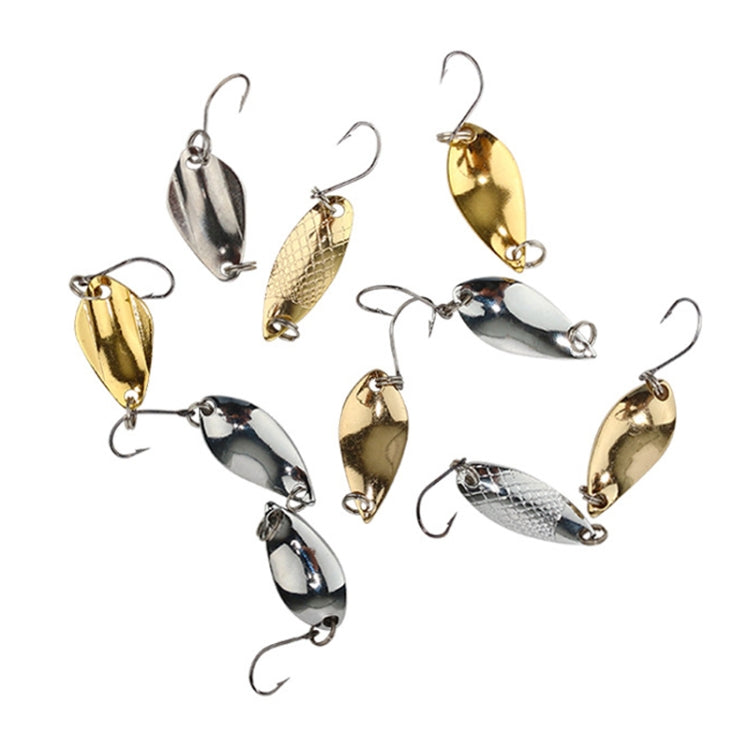 Mồi câu giả loại thìa móc đơn hình miệng ngựa, sequin dưa hấu, 10 cái 5g, 10 cái 3.5g, 10 cái 2.5g, 10 cái 2g lưới, 10 cái 2g bướm