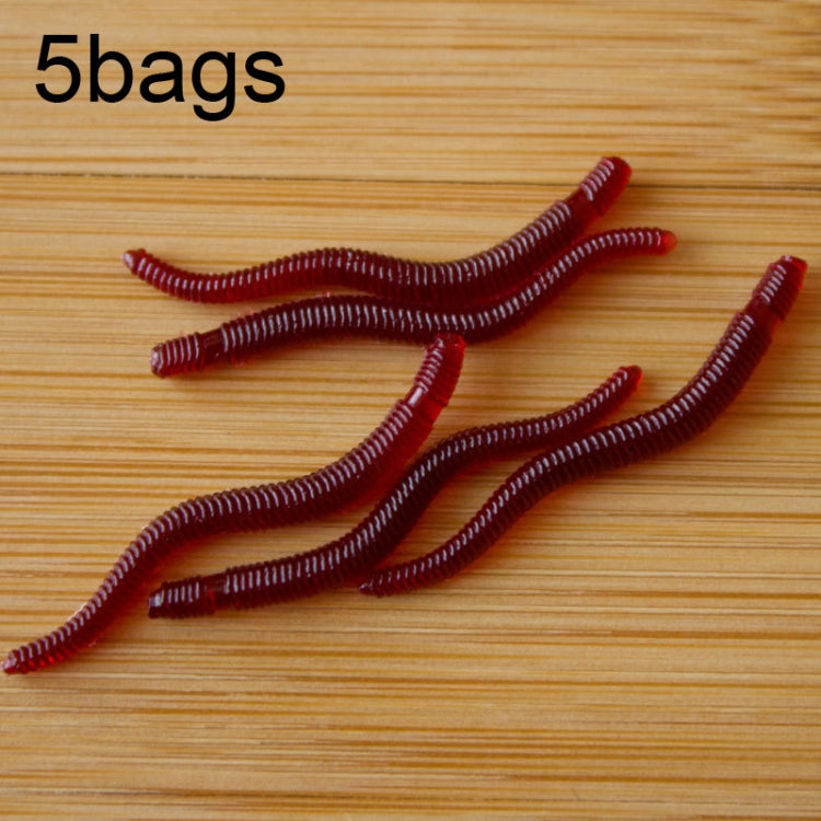 Mồi câu giả giun đất đỏ phát sáng dài 3.5cm, 5 túi 20 cái/túi, 5 túi 50 cái/túi, 5 túi 100 cái/túi, 5 túi 200 cái/túi