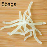 Mồi câu giả giun đất đỏ phát sáng dài 3.5cm, 5 túi 20 cái/túi, 5 túi 50 cái/túi, 5 túi 100 cái/túi, 5 túi 200 cái/túi