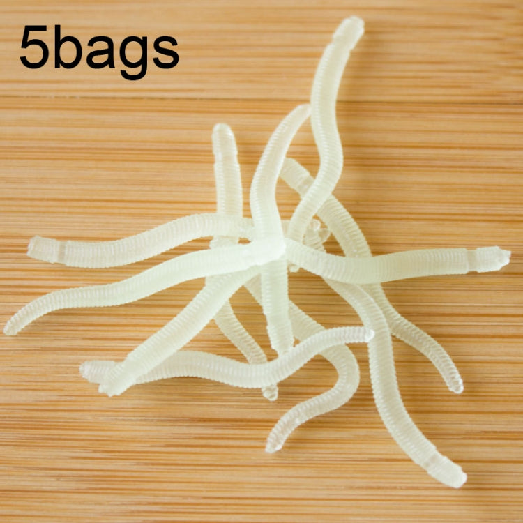 Mồi câu giả giun đất đỏ phát sáng dài 3.5cm, 5 túi 20 cái/túi, 5 túi 50 cái/túi, 5 túi 100 cái/túi, 5 túi 200 cái/túi