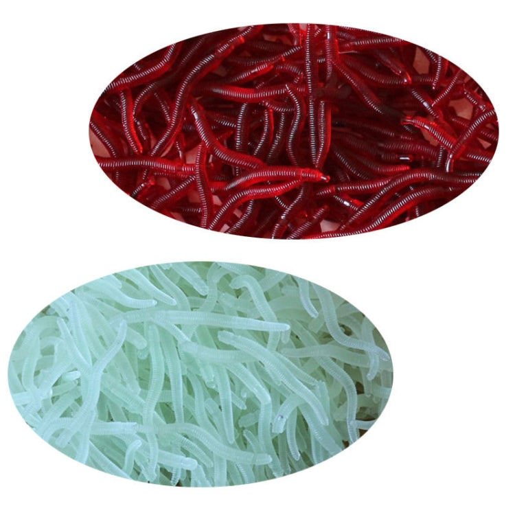 Mồi câu giả giun đất đỏ phát sáng dài 3.5cm, 5 túi 20 cái/túi, 5 túi 50 cái/túi, 5 túi 100 cái/túi, 5 túi 200 cái/túi