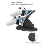 iplay HBP-253 Đế sạc đôi không dây cho tay cầm chơi game PS5, giá đỡ đặt, HBP-253 (Trắng), HBP-253 (Đen)
