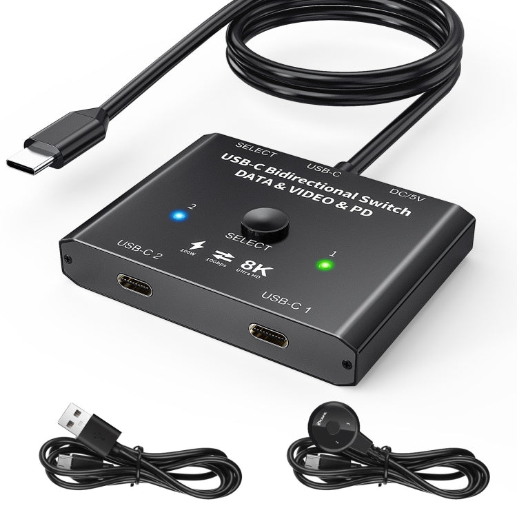 Công tắc hai chiều Type-C / USB-C 8K30 10Gbps bộ chia HD, KC-C201, máy đơn C201