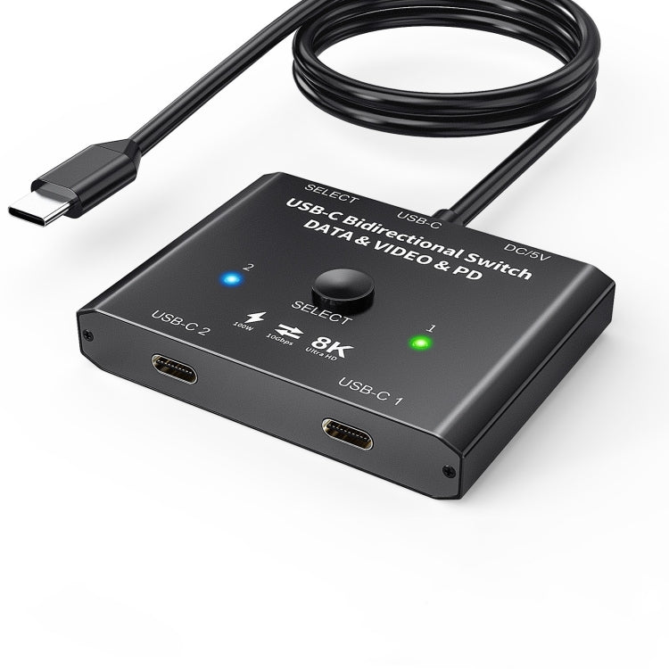 Công tắc hai chiều Type-C / USB-C 8K30 10Gbps bộ chia HD, KC-C201, máy đơn C201