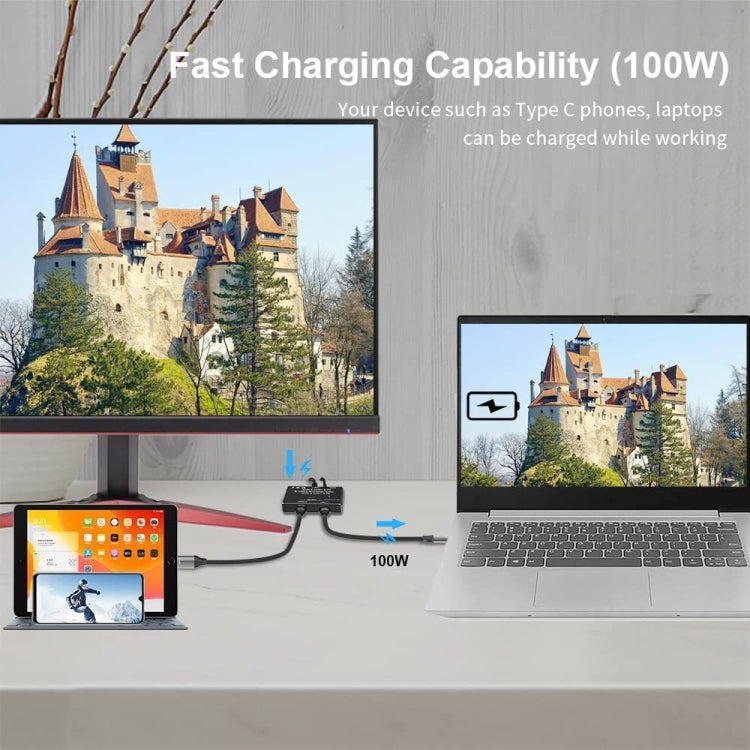Công tắc hai chiều Type-C / USB-C 8K30 10Gbps bộ chia HD, KC-C201, máy đơn C201