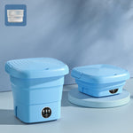Máy giặt mini gấp gọn di động cho gia đình, giặt đồ lót, màu xanh quả, xanh hồ, xanh quả + đèn xanh kháng khuẩn