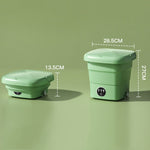 Máy giặt mini gấp gọn di động cho gia đình, giặt đồ lót, màu xanh quả, xanh hồ, xanh quả + đèn xanh kháng khuẩn