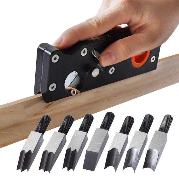 Máy bào tay đa góc độ làm mộng gỗ điều chỉnh độ sâu, máy bào màu đen, máy bào màu đỏ, đen + 6 lưỡi, đỏ + 6 lưỡi