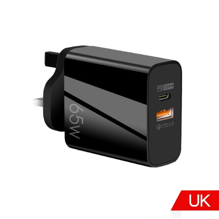 Bộ sạc GaN 65W cổng đôi USB-C/Type-C+USB A502, sạc nhanh QC3.0 cho laptop đa năng, phích cắm EU màu đen, phích cắm EU màu trắng, phích cắm US màu đen, phích cắm US màu trắng, phích cắm UK màu đen, phích cắm UK màu trắng