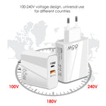 Bộ sạc GaN 65W cổng đôi USB-C/Type-C+USB A502, sạc nhanh QC3.0 cho laptop đa năng, phích cắm EU màu đen, phích cắm EU màu trắng, phích cắm US màu đen, phích cắm US màu trắng, phích cắm UK màu đen, phích cắm UK màu trắng