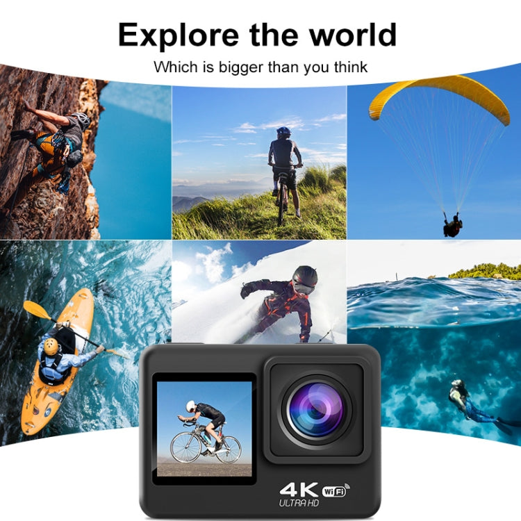 Camera thể thao ngoài trời chống nước màn hình kép màu WIFI HD 4K, Q60AR