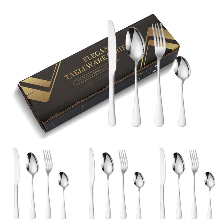 Bộ dao và dĩa mạ vàng 16 món/hộp carton, bộ dao kéo kiểu phương Tây, màu thép không gỉ, vàng, vàng hồng, nhiều màu, đen