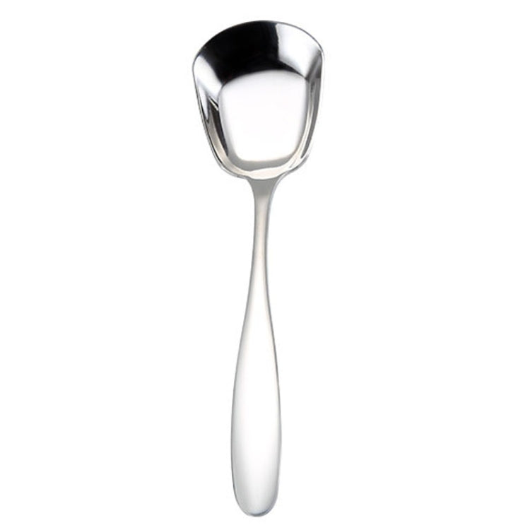 Muỗng nhỏ bằng thép không gỉ 304, bóng, dày, đầu phẳng, đáy phẳng, muỗng phục vụ, màu thép không gỉ, vàng titan, vàng hồng, nhiều màu, đen, xanh dương