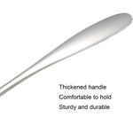 Muỗng nhỏ bằng thép không gỉ 304, bóng, dày, đầu phẳng, đáy phẳng, muỗng phục vụ, màu thép không gỉ, vàng titan, vàng hồng, nhiều màu, đen, xanh dương