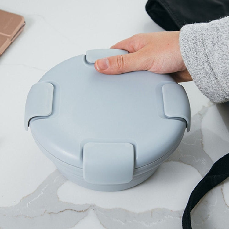 Hộp cơm gấp silicone 1100ml, bát du lịch, an toàn dùng trong lò vi sóng và máy rửa chén, màu xanh dương, hồng, xanh lá, xám, đen