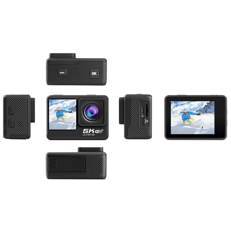 Camera thể thao chống rung IP68 màn hình kép cảm ứng từ xa WIFI HD 5K/30FPS, Camera 5K + thẻ 64G, Camera 5K + thẻ 128G