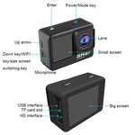 Camera thể thao chống rung IP68 màn hình kép cảm ứng từ xa WIFI HD 5K/30FPS, Camera 5K + thẻ 64G, Camera 5K + thẻ 128G