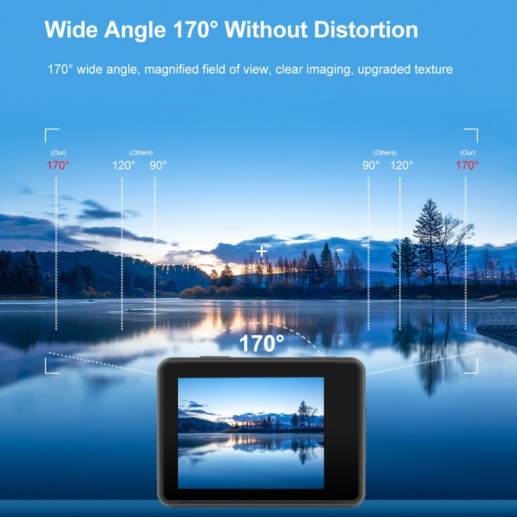 Camera thể thao chống rung IP68 màn hình kép cảm ứng từ xa WIFI HD 5K/30FPS, Camera 5K + thẻ 64G, Camera 5K + thẻ 128G
