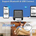 Máy in nhãn nhiệt Bluetooth Phomemo D520-BT cho nhãn vận chuyển không dây, dành cho mã vạch và địa chỉ, US, EU