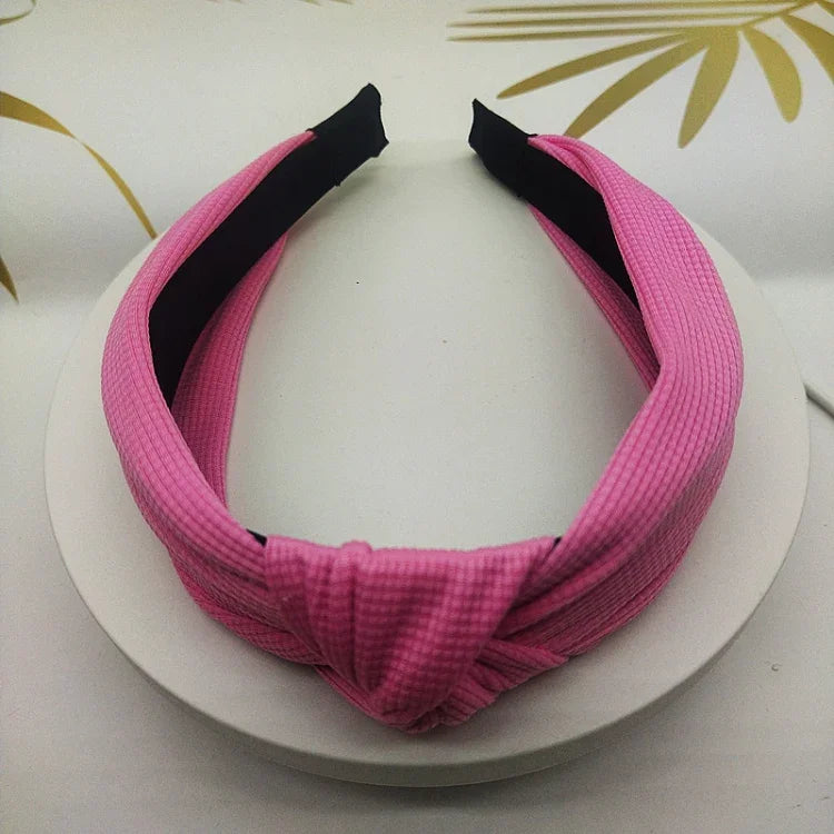 Băng đô tóc rộng 5cm màu trơn ép
