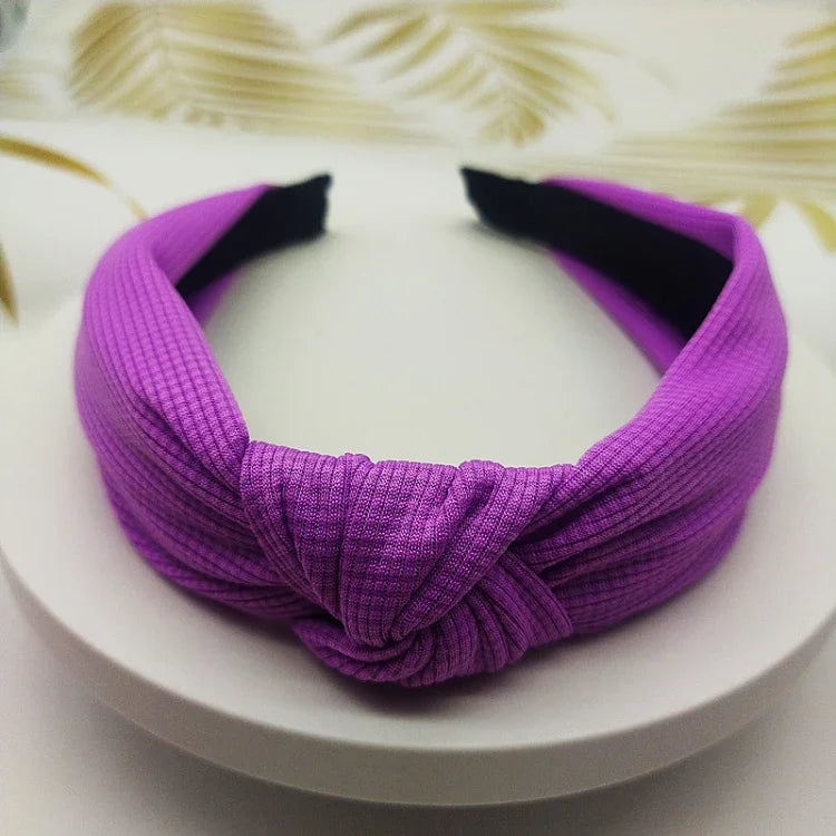 Băng đô tóc rộng 5cm màu trơn ép
