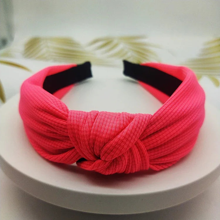 Băng đô tóc rộng 5cm màu trơn ép