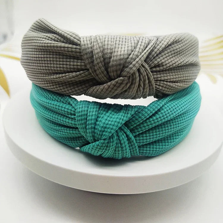 Băng đô tóc rộng 5cm màu trơn ép