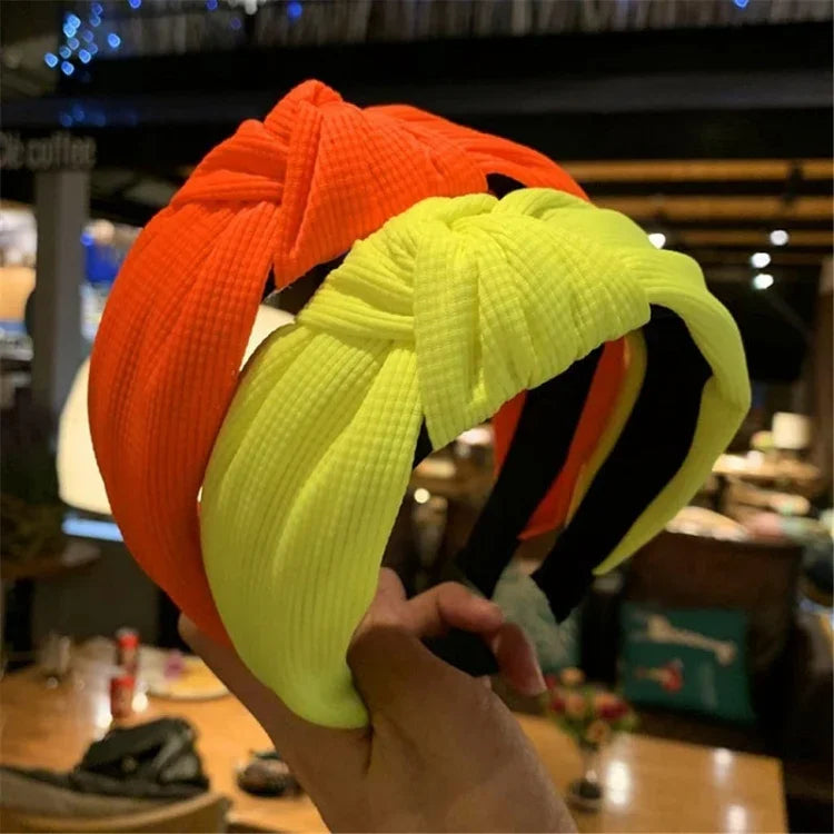 Băng đô tóc rộng 5cm màu trơn ép
