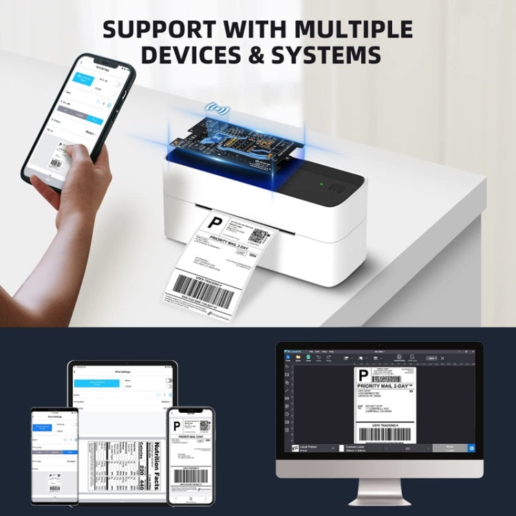 Máy in nhãn địa chỉ Bluetooth Phomemo PM241-BT, máy in nhãn vận chuyển nhiệt, US, EU