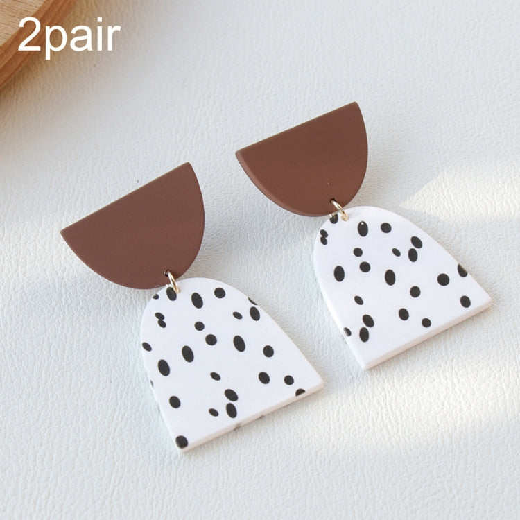 2 đôi bông tai sơn kết cấu đất sét acrylic