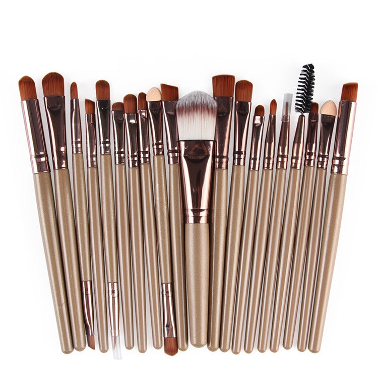 Bộ cọ trang điểm 20 chiếc cán gỗ, dụng cụ làm đẹp, màu cà phê, vàng+đen, đen+trắng, đen toàn bộ, đen+cà phê, nâu+trắng, vàng+hồng, nâu+xanh lá, nâu+hồng, nâu+đen, vàng+trắng, vàng+xanh lá, đen+xanh lá, đen+hồng, nâu+tím