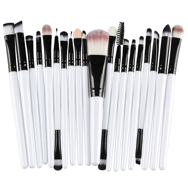 Bộ cọ trang điểm 20 chiếc cán gỗ, dụng cụ làm đẹp, màu cà phê, vàng+đen, đen+trắng, đen toàn bộ, đen+cà phê, nâu+trắng, vàng+hồng, nâu+xanh lá, nâu+hồng, nâu+đen, vàng+trắng, vàng+xanh lá, đen+xanh lá, đen+hồng, nâu+tím