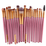 Bộ cọ trang điểm 20 chiếc cán gỗ, dụng cụ làm đẹp, màu cà phê, vàng+đen, đen+trắng, đen toàn bộ, đen+cà phê, nâu+trắng, vàng+hồng, nâu+xanh lá, nâu+hồng, nâu+đen, vàng+trắng, vàng+xanh lá, đen+xanh lá, đen+hồng, nâu+tím