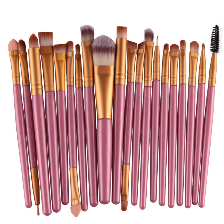 Bộ cọ trang điểm 20 chiếc cán gỗ, dụng cụ làm đẹp, màu cà phê, vàng+đen, đen+trắng, đen toàn bộ, đen+cà phê, nâu+trắng, vàng+hồng, nâu+xanh lá, nâu+hồng, nâu+đen, vàng+trắng, vàng+xanh lá, đen+xanh lá, đen+hồng, nâu+tím