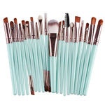 Bộ cọ trang điểm 20 chiếc cán gỗ, dụng cụ làm đẹp, màu cà phê, vàng+đen, đen+trắng, đen toàn bộ, đen+cà phê, nâu+trắng, vàng+hồng, nâu+xanh lá, nâu+hồng, nâu+đen, vàng+trắng, vàng+xanh lá, đen+xanh lá, đen+hồng, nâu+tím