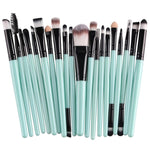 Bộ cọ trang điểm 20 chiếc cán gỗ, dụng cụ làm đẹp, màu cà phê, vàng+đen, đen+trắng, đen toàn bộ, đen+cà phê, nâu+trắng, vàng+hồng, nâu+xanh lá, nâu+hồng, nâu+đen, vàng+trắng, vàng+xanh lá, đen+xanh lá, đen+hồng, nâu+tím