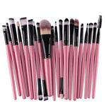 Bộ cọ trang điểm 20 chiếc cán gỗ, dụng cụ làm đẹp, màu cà phê, vàng+đen, đen+trắng, đen toàn bộ, đen+cà phê, nâu+trắng, vàng+hồng, nâu+xanh lá, nâu+hồng, nâu+đen, vàng+trắng, vàng+xanh lá, đen+xanh lá, đen+hồng, nâu+tím