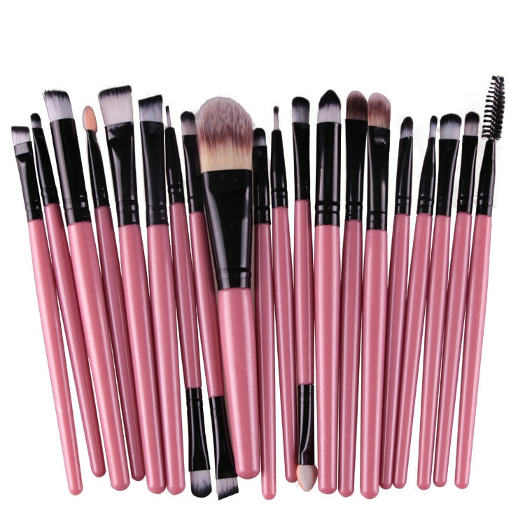 Bộ cọ trang điểm 20 chiếc cán gỗ, dụng cụ làm đẹp, màu cà phê, vàng+đen, đen+trắng, đen toàn bộ, đen+cà phê, nâu+trắng, vàng+hồng, nâu+xanh lá, nâu+hồng, nâu+đen, vàng+trắng, vàng+xanh lá, đen+xanh lá, đen+hồng, nâu+tím