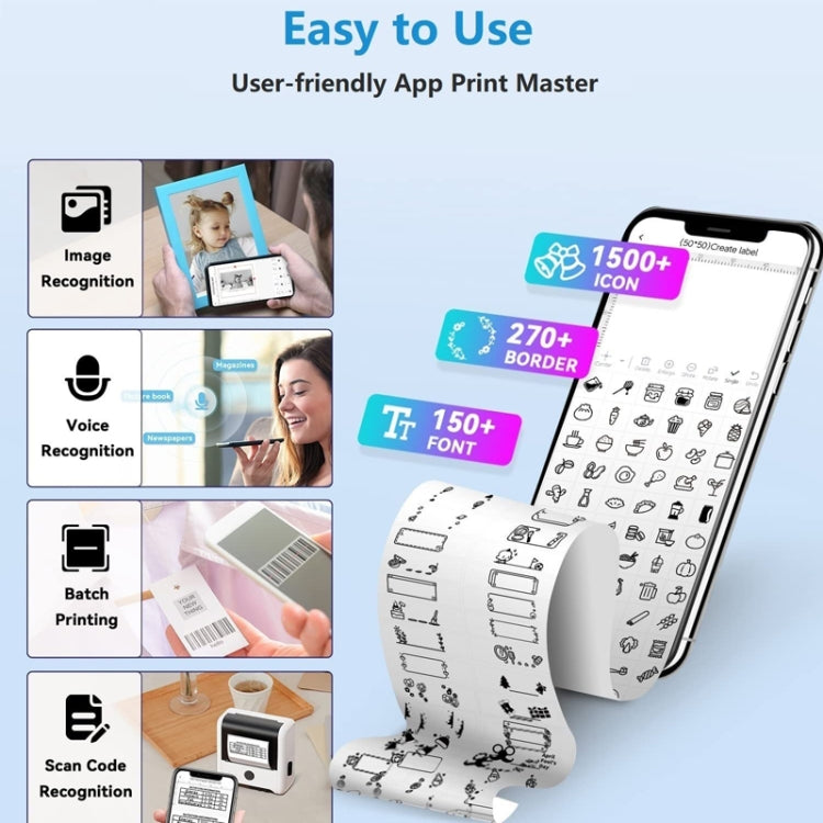 Máy in nhãn nhiệt Bluetooth cầm tay Phomemo M200 cho mã QR, M200