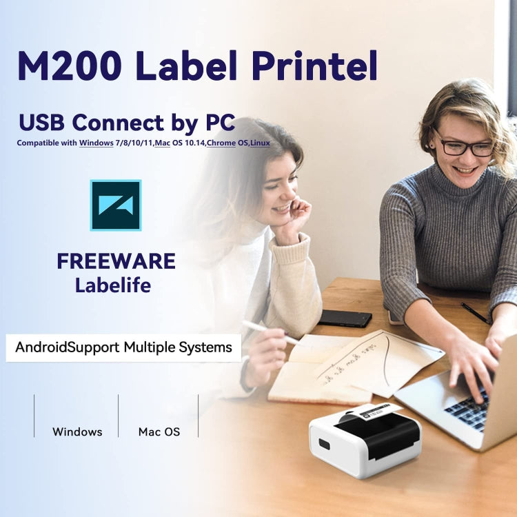 Máy in nhãn nhiệt Bluetooth cầm tay Phomemo M200 cho mã QR, M200
