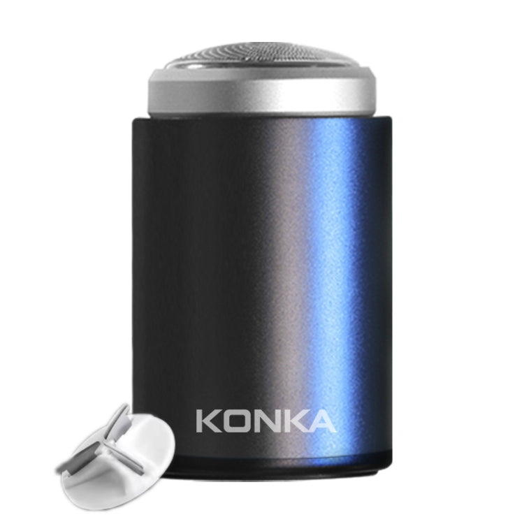 Dao cạo râu mini di động KONKA ngoài trời chống nước cho nam, màu đen, đen + 1 lưỡi dao, đen + 3 lưỡi dao