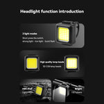 Đèn xe đạp mini COB, đèn xe đạp leo núi sạc USB chống nước MTB, đèn pha trắng, đèn hậu đỏ, đèn pha trắng + đèn hậu đỏ
