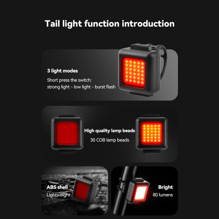 Đèn xe đạp mini COB, đèn xe đạp leo núi sạc USB chống nước MTB, đèn pha trắng, đèn hậu đỏ, đèn pha trắng + đèn hậu đỏ