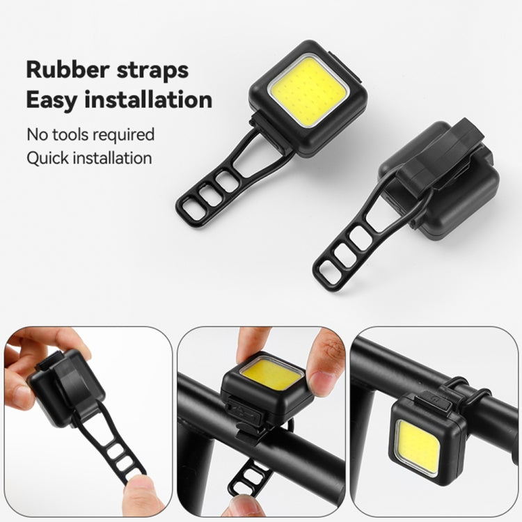 Đèn xe đạp mini COB, đèn xe đạp leo núi sạc USB chống nước MTB, đèn pha trắng, đèn hậu đỏ, đèn pha trắng + đèn hậu đỏ