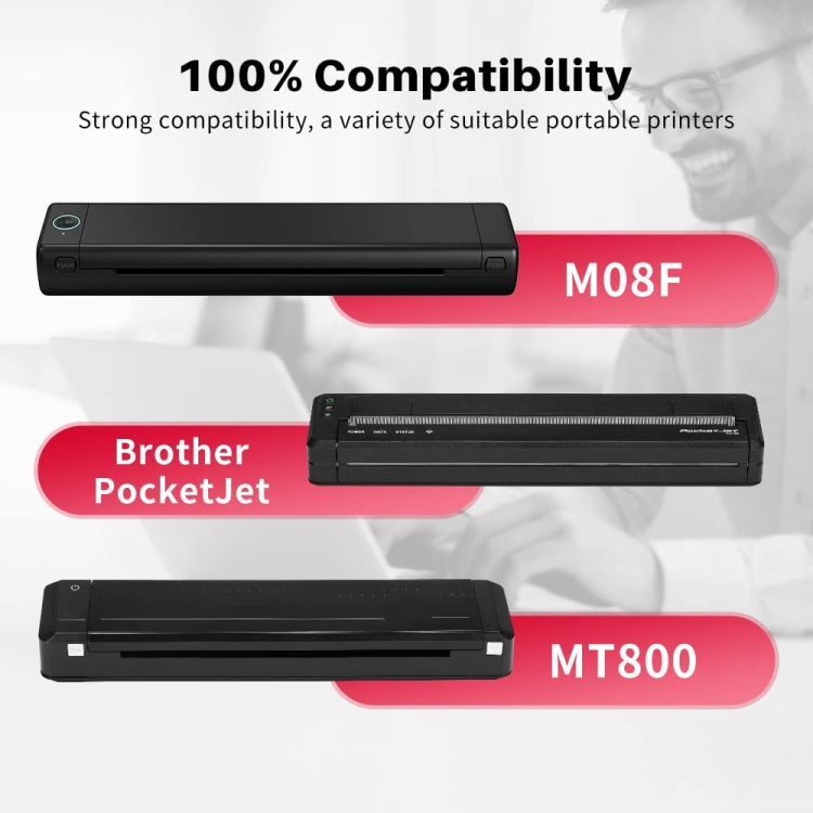 Giấy in nhiệt 200 tờ cho Phomemo M08F, tương thích với MR.IN Brother Pocket Jet / MT800, giấy nhiệt A4, giấy nhiệt gấp A4, giấy nhiệt Letter, giấy nhiệt gấp Letter