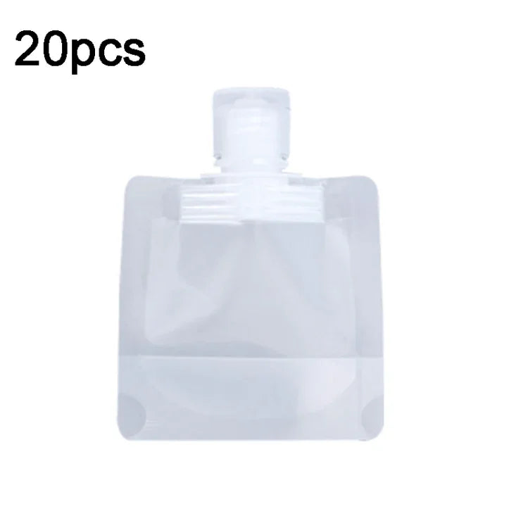 Bộ 20 túi đựng kem dưỡng, dầu gội có thể nạp lại, túi bóp rỗng du lịch, 30ml, 50ml, 100ml