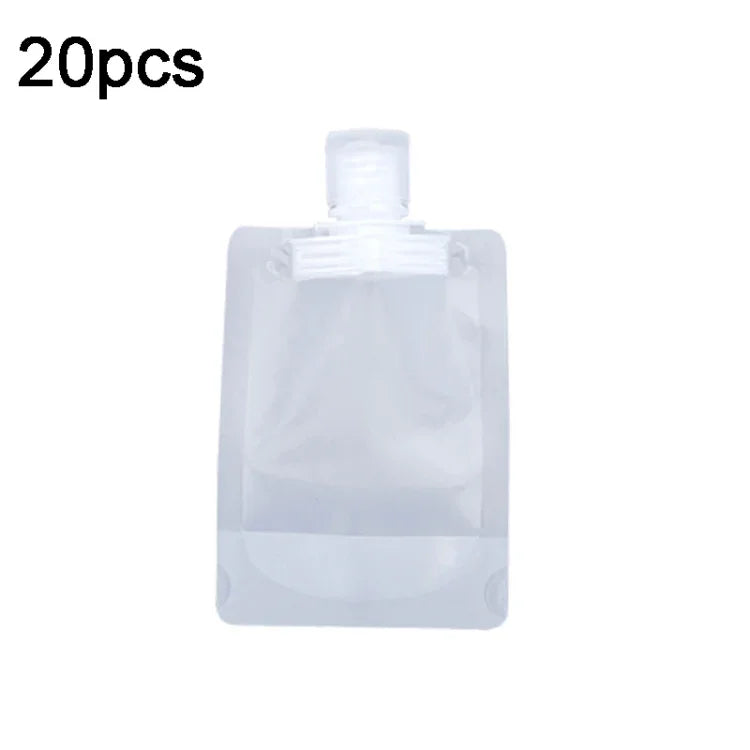 Bộ 20 túi đựng kem dưỡng, dầu gội có thể nạp lại, túi bóp rỗng du lịch, 30ml, 50ml, 100ml