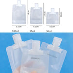 Bộ 20 túi đựng kem dưỡng, dầu gội có thể nạp lại, túi bóp rỗng du lịch, 30ml, 50ml, 100ml