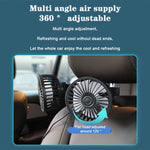 5V 2A Car Rear Seat Back USB Interface Powerful Double-headed Fan, F4207