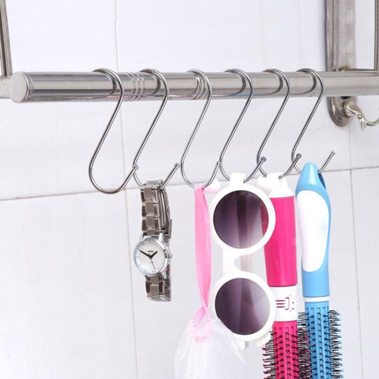 10 móc thép không gỉ đa năng hình chữ S, kích thước lớn, trung bình, nhỏ
